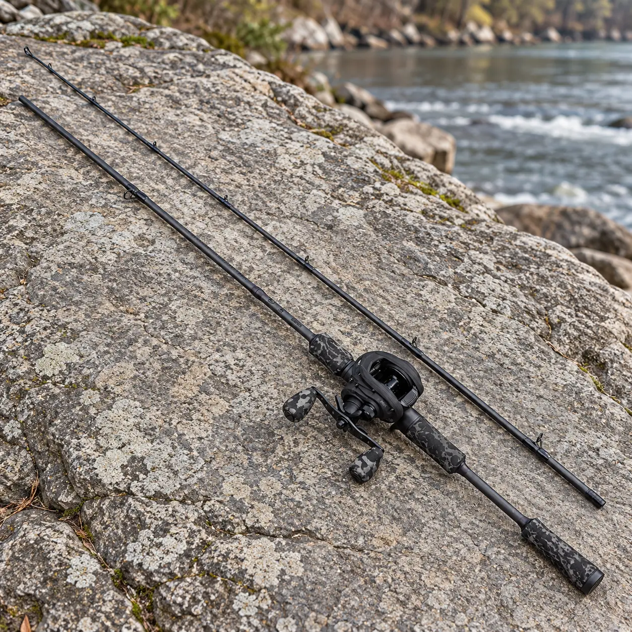 Abu Garcia Baitcasting Combo — Conjunto de baitcasting · água doce · predadores · fotografia do produto