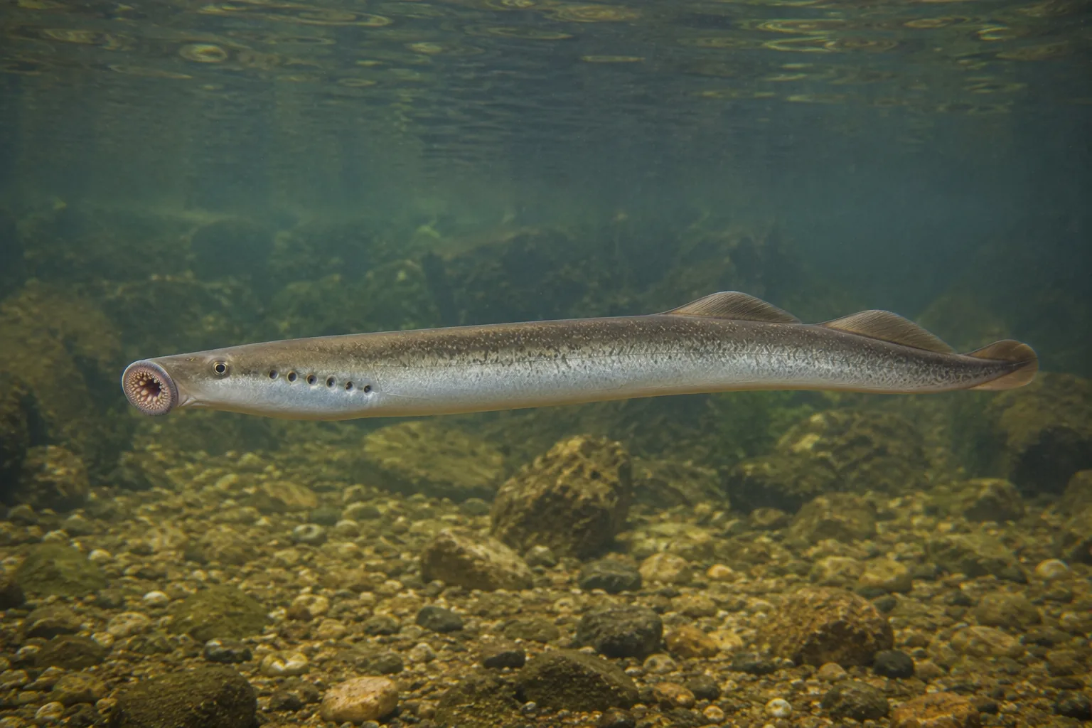 Lampreia-marinha (Petromyzon marinus) — fotografia da espécie, ficha do Pesca Portugal