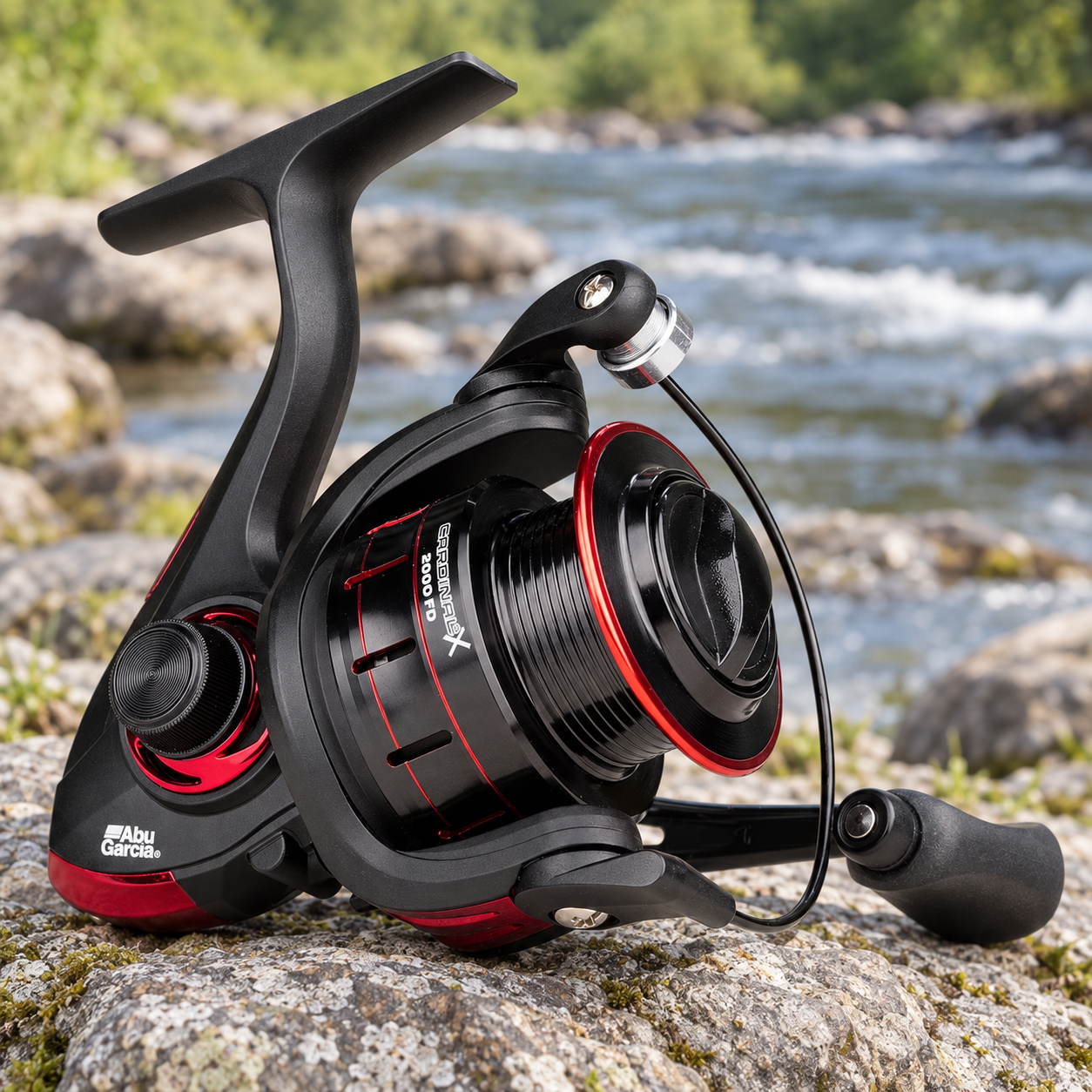 Abu Garcia Cardinal X — Carreto de spinning · tamanhos 1000 a 5000 · travão frontal · fotografia do produto (Amazon.es)